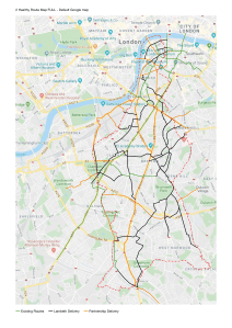 Map of healthy routes in Lambeth council's transport strategy 2019