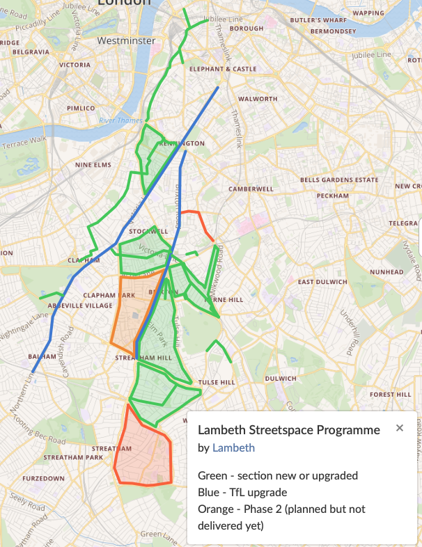 Lambeth Streetspace Active Travel Schemes